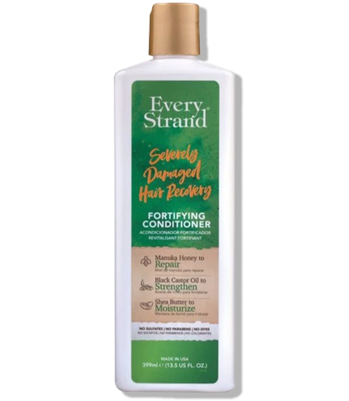 نرم‌کننده تقویت‌کننده برای موهای به شدت آسیب‌دیده (Fortifying Conditioner) ترکیبات اصلی: عسل مانوکا، روغن کرچک سیاه و شی‌باتر