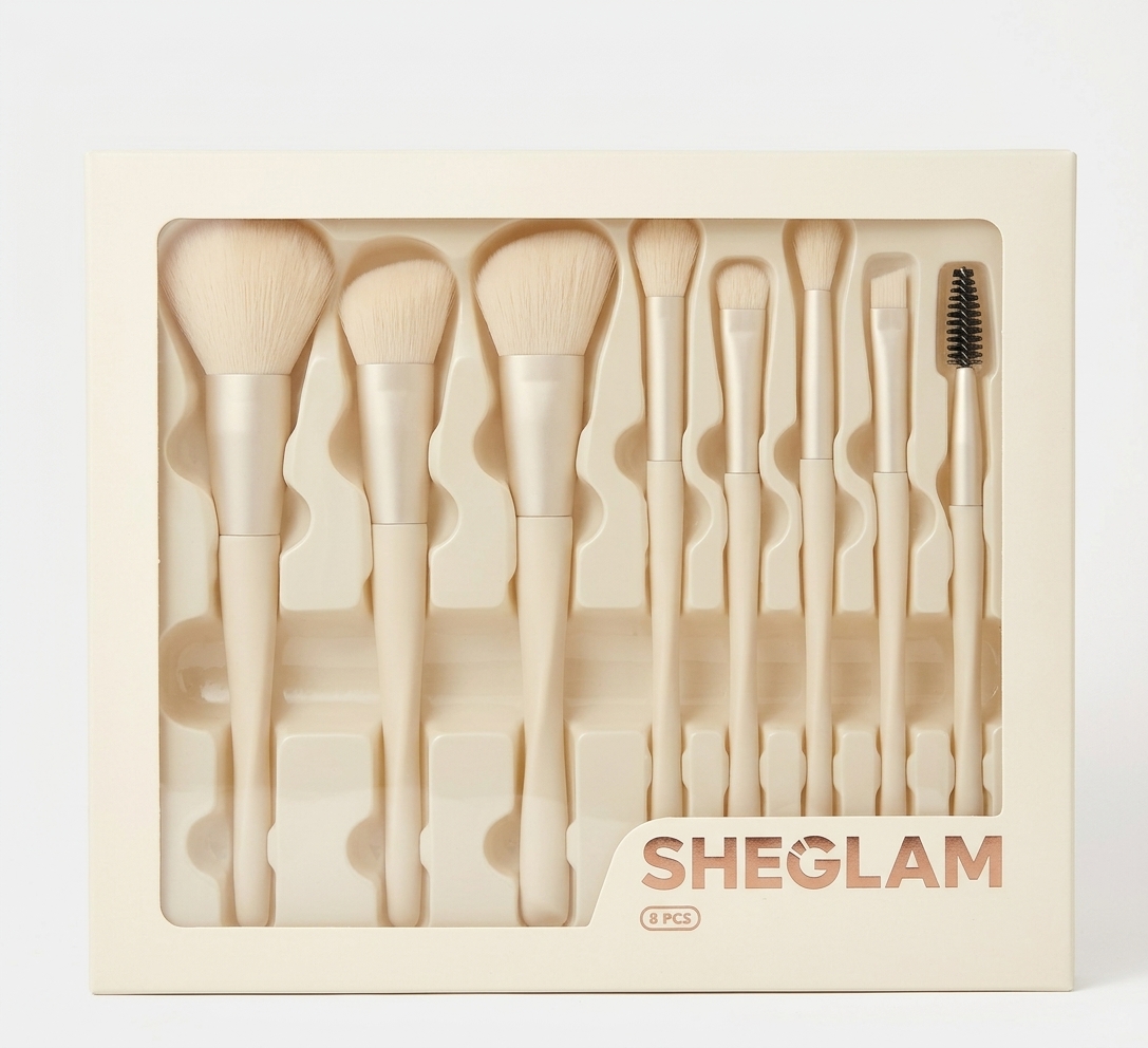 ست ۸ عددی براش آرایشی شیگلم (SHEGLAM 8-Piece Makeup Brush Set) ‌(اورجينال)