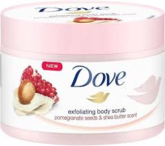 اسکراب بدن داو (Dove) مدل هسته انار و شی‌باتر (Pomegranate Seeds & Shea Butter) ‌