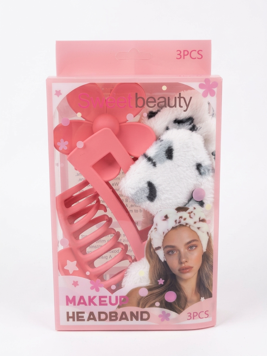 ست ۳ عددی آرایشی و بهداشتی مدل Sweet Beauty (هدبند و گیره مو)