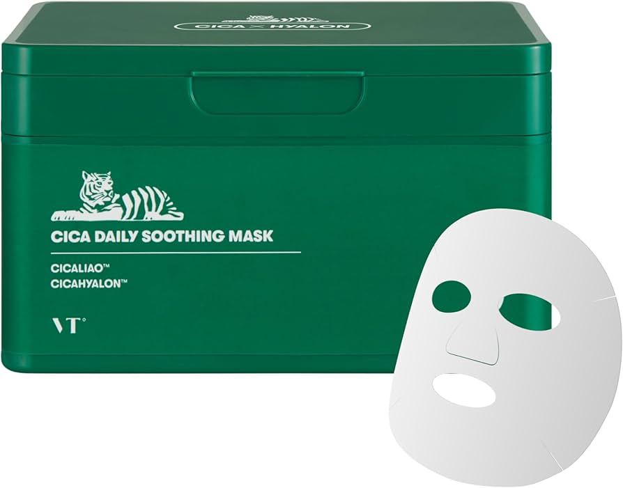 ماسک ورقه‌ای روزانه تسکین‌دهنده وی‌تی مدل سیکا - بسته ۳۰ عددی (VT Cica Daily Soothing Mask - 30 Sheets) ‌(اورجینال)
