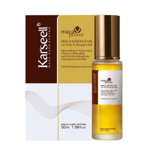 روغن آرگان و عصاره ماکا کارسیل مدل Maca Essence Oil حجم ۵۰ میلیلیتر (Karseell Maca Essence Oil for body & damaged hair)