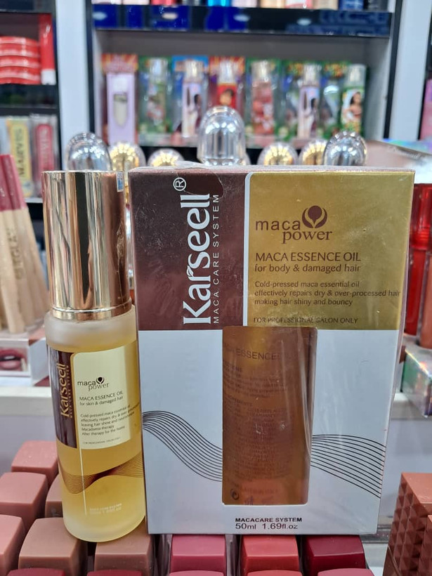 روغن آرگان و عصاره ماکا کارسیل مدل Maca Essence Oil حجم ۵۰ میلیلیتر (Karseell Maca Essence Oil for body & damaged hair)
