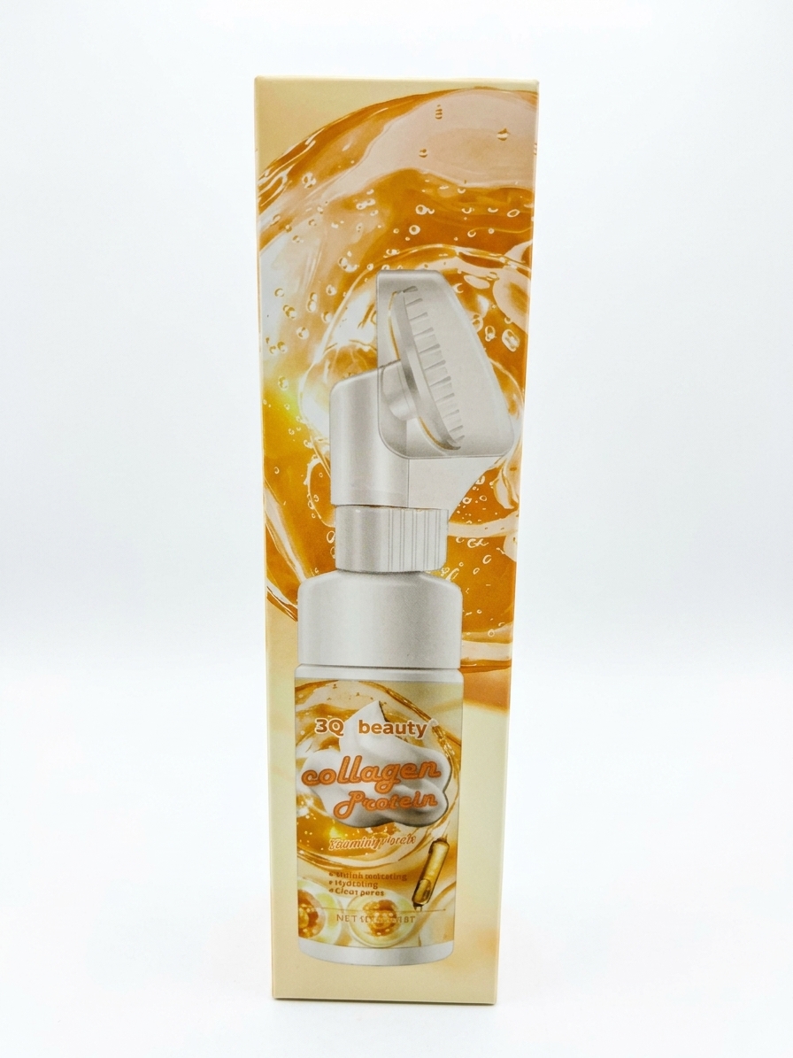 فوم شستشوی صورت براش‌دار ۳Q Beauty مدل Collagen Protein