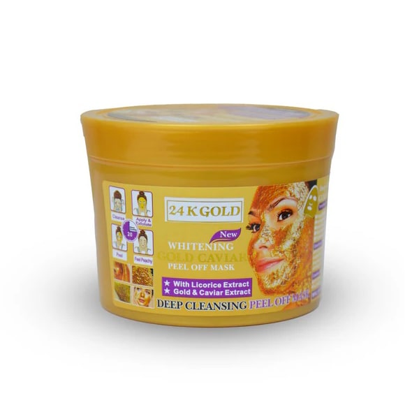 ماسک صورت پیل‌آف وکالی مدل 24K Gold & Caviar (طلا و خاویار) وکالی (Wokali)