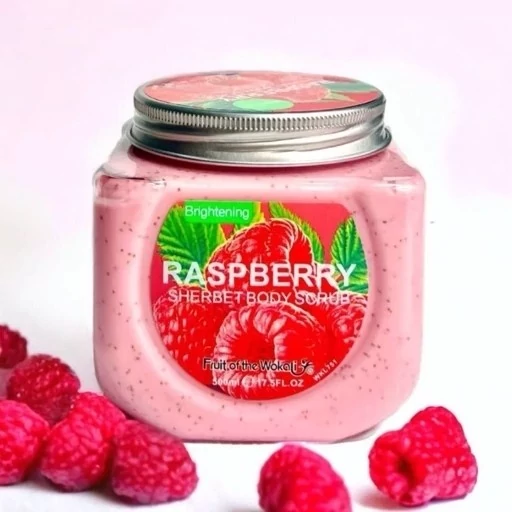 اسکراب بدن وکالی (Wokali) مدل Raspberry Sherbet حجم ۵۰۰ میلی‌لیتر