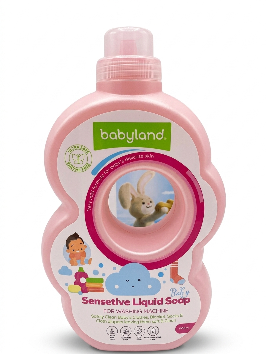 مایع لباسشویی تخصصی کودک بی‌بی‌لند (Babyland Sensitive Liquid Soap) حجم ۱۰۰۰ میلی‌لیتر ‌