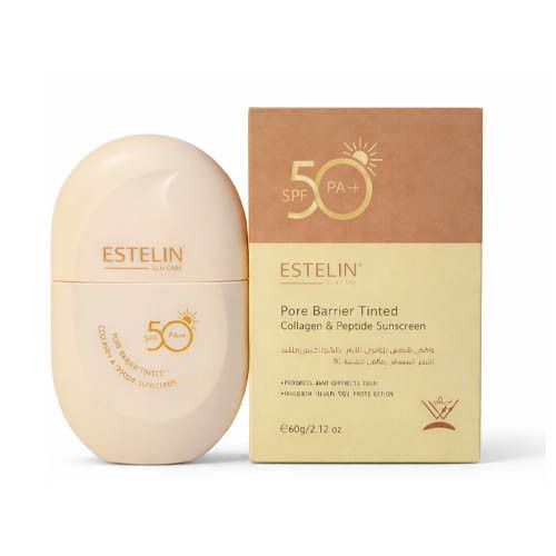 کرم ضدآفتاب رنگی استلین (ESTELIN) مدل Pore Barrier (سد منافذ) با عصاره کلاژن و پپتید ‌
