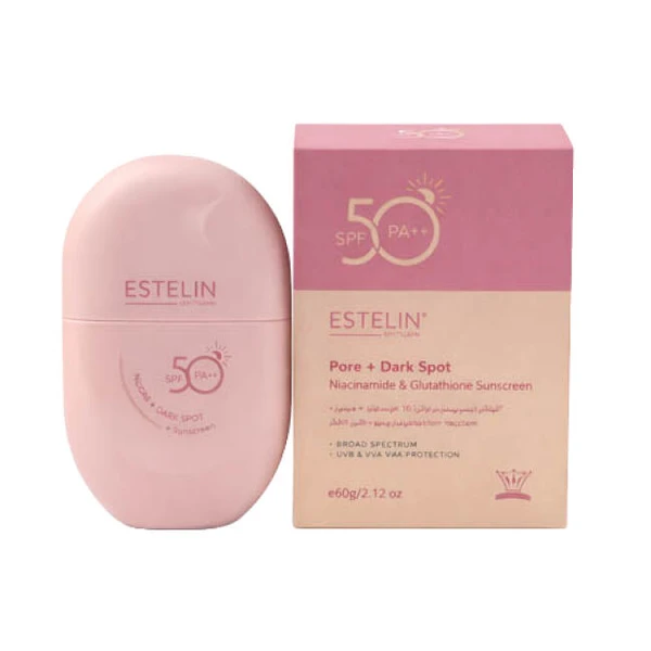 کرم ضدآفتاب و ضدلک استلین (ESTELIN) مدل Pore + Dark Spot با نیاسینامید و گلوتاتیون (پکیج صورتی) ‌