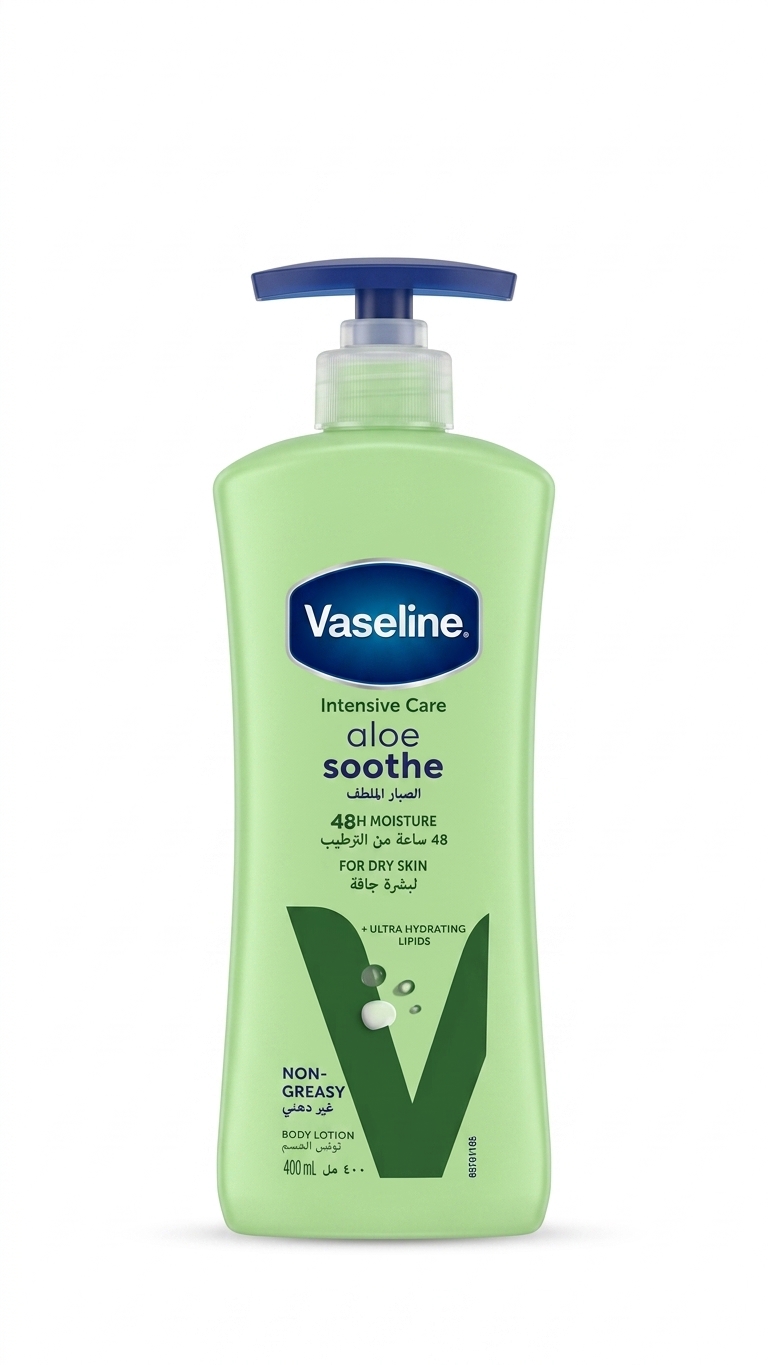 لوسیون بدن وازلین مدل Soothing Hydration حاوی عصاره آلوئه ورا حجم ۴۰۰ میلی‌لیتر