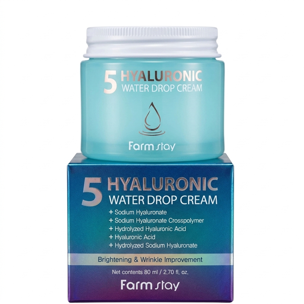 کرم آبرسان هیالورونیک اسید فارم استی (Farm Stay 5 Hyaluronic Water Drop Cream)(مستر)
