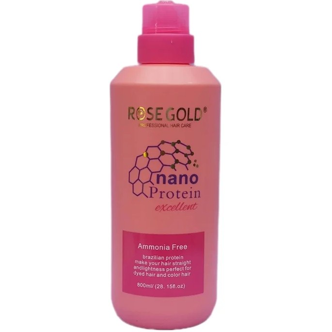 نانو پروتئین مو رزگلد مدل اکسلنت (ROSE GOLD Nano Protein Excellent) حجم ۸۰۰ میلی‌لیتر ‌