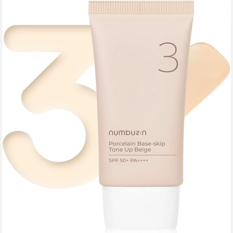 کرم تن‌آپ شماره ۳ نامبوزین (Numbuzin No.3 Porcelain Base-skip Tone Up Beige)(مستر) ‌