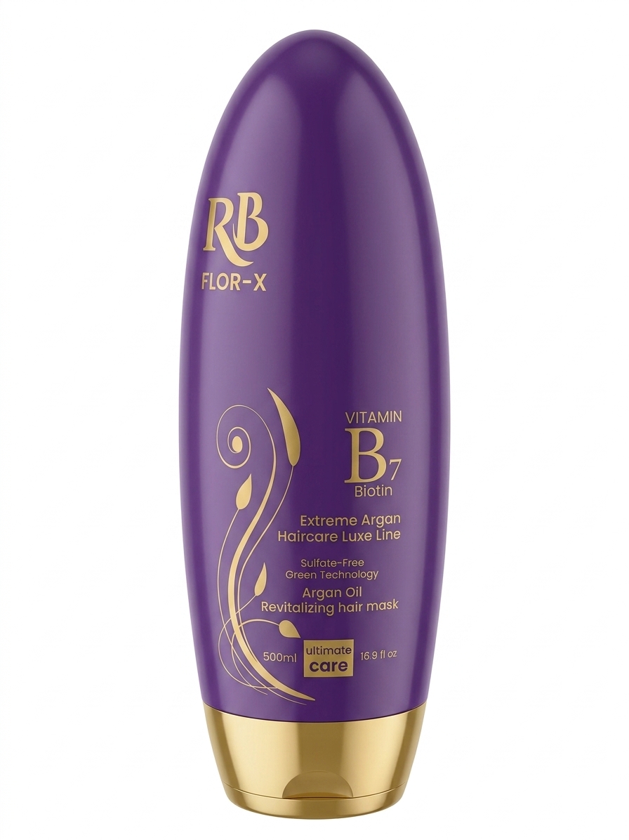 ماسک مو احیاکننده حرفه‌ای فلور-ایکس (Flor-X) مدل Vitamin B7 Biotin & Argan Oil ‌