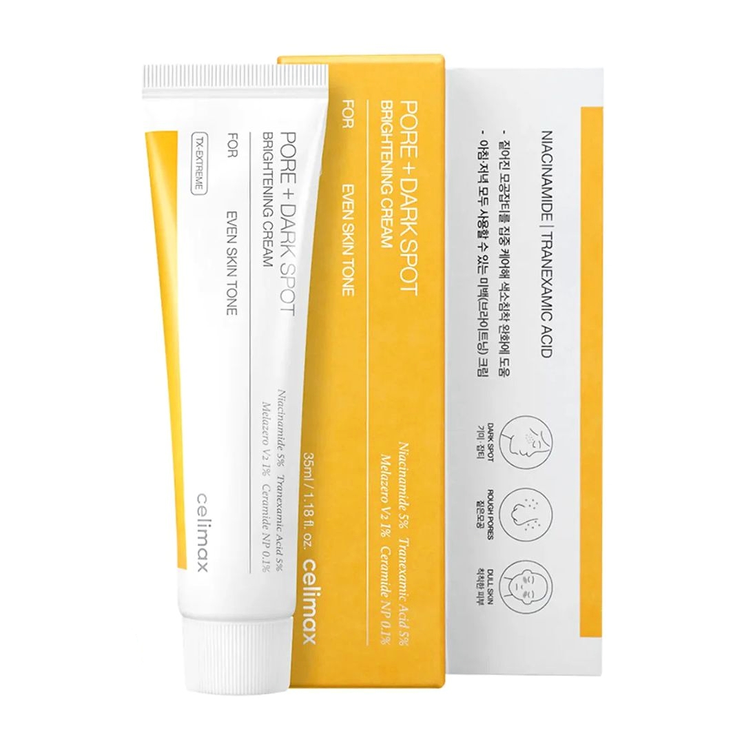 کرم روشن‌کننده، ضد لک و بهبود دهنده منافذ سلیماکس مدل پور + دارک اسپات (celimax Pore + Dark Spot Brightening Cream) – حجم ۳۵ میلی‌لیتر ‌