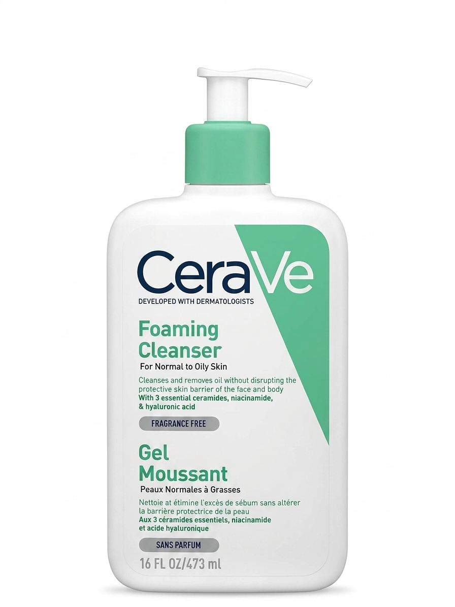 ژل شستشوی پوست چرب سراوی مدل فومینگ کلنزر (CeraVe Foaming Cleanser) – حجم ۴۷۳ میلی‌لیتر ‌(اورجینال)