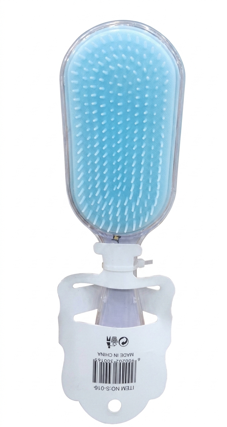 برس موی بالشتکی بیضی با بدنه شفاف (مدل S-016