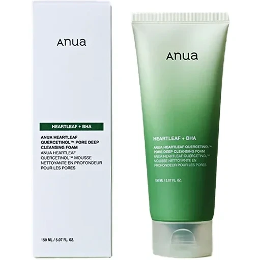فوم پاکسازی عمیق منافذ هارتلیف و BHA آنوا (Anua) مدل Quercetinol Pore Deep Cleansing Foam ‌