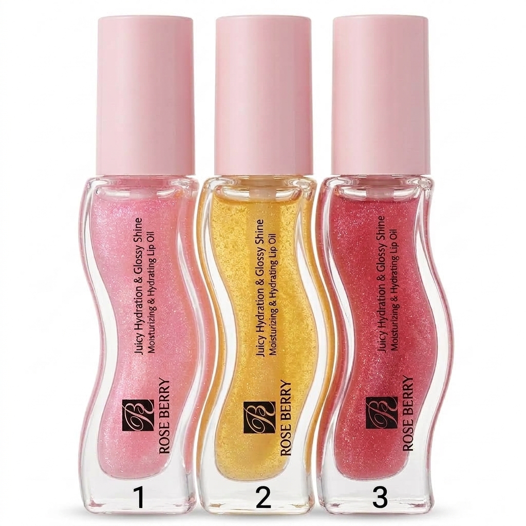 روغن لب رزبری (Rose Berry Lip Oil) - مدل Juicy Hydration & Glossy Shine ‌