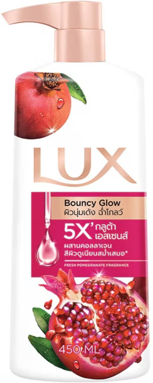 شامپو بدن لوکس مدل Bouncy Glow (انار و گلوتا کلاژن) ۴۵۰ میلی‌لیتر