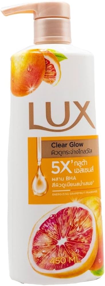 شامپو بدن لوکس مدل Clear Glow (گریپ‌فروت و گلوتا بی‌هاچ‌آ) ۴۵۰ میلی‌لیتر