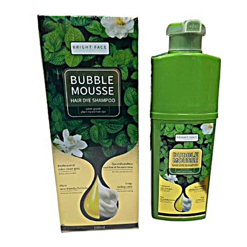 شامپو رنگ مو برایت فیس مدل Bubble Mousse گیاهی حجم 500 میلی‌لیتر