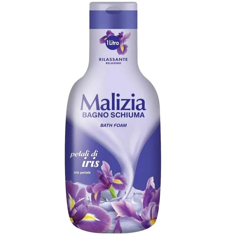 شامپو بدن و کف وان مالیزیا (Malizia) مدل Petali di Iris (گلبرگ‌های زنبق) حجم ۱ لیتر