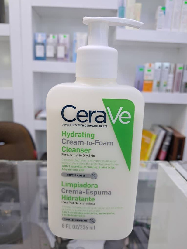 شوینده کرم به فوم آبرسان سراوی۲۳۶ میلی (CeraVe Hydrating Cream-to-Foam Cleanser) 