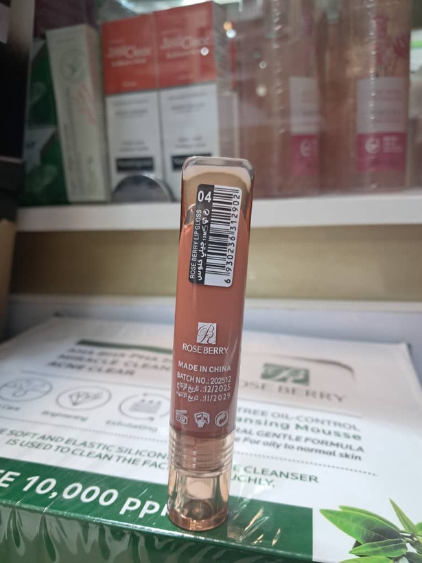 رژ لب مایع رز بری مدل Jelly Lip شماره 04 رنگ گوشتی