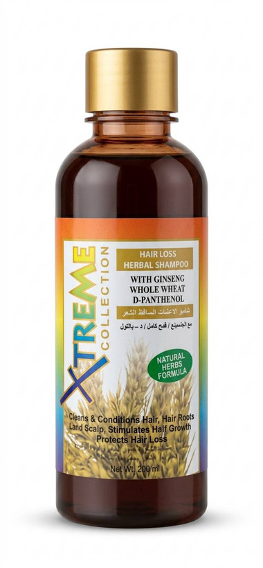 شامپو گیاهی ضد ریزش مو اکستریم (Xtreme Collection) حاوی جینسینگ، گندم و ویتامین B5