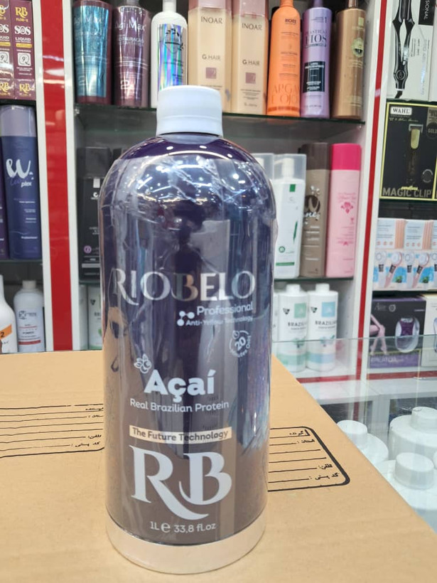 پروتئین مو آصایی ریوبلو (RIOBELO Açai Real Brazilian Protein) مخصوص موهای بلوند و رنگ شده - ۱ لیتری