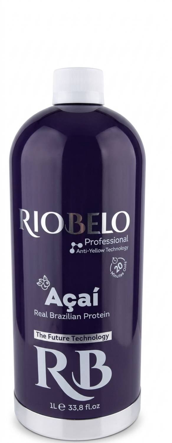 پروتئین مو آصایی ریوبلو (RIOBELO Açai Real Brazilian Protein) مخصوص موهای بلوند و رنگ شده - ۱ لیتری