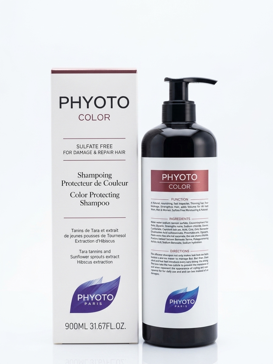شامپو تثبیت‌کننده رنگ و ترمیم‌کننده بدون سولفات فیوتو (PHYOTO) مدل کالر (Color) - مخصوص موهای رنگ‌شده و آسیب‌دیده حجم ۹۰۰ میلی‌لیتر