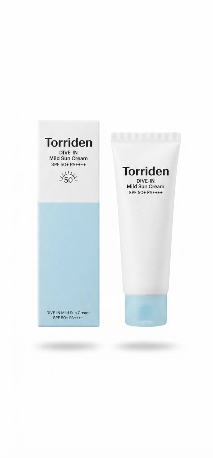 کرم ضد آفتاب ملایم توریدن (Torriden) مدل دایو این (DIVE IN) با SPF 50+ و PA++++ حجم ۶۰ میلی‌لیتر