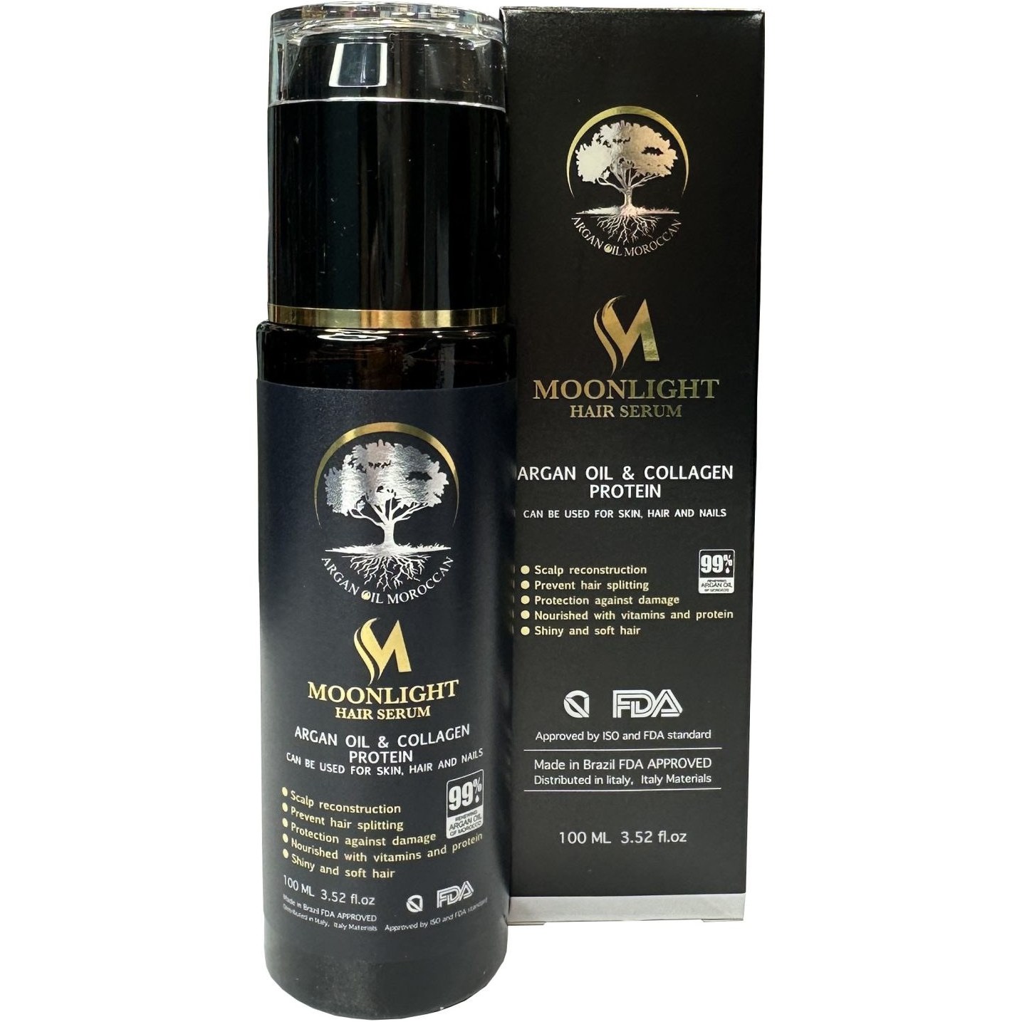 سرم موی آرگان و کلاژن مون‌لایت (Moonlight) مدل Argan Oil & Collagen Protein حجم ۱۰۰ میلی‌لیتر