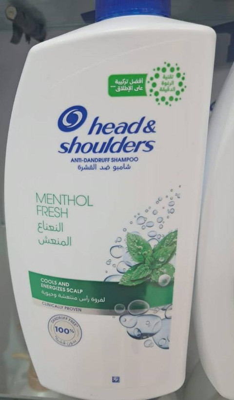 شامپو ضد شوره هد اند شولدرز مدل Menthol Fresh خنک کننده پوست سر مناسب انواع مو سفید