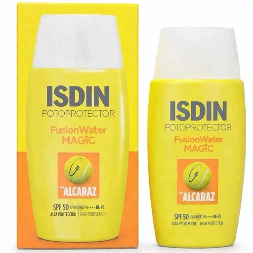 کرم ضدآفتاب ایزدین مدل فوژن واتر مجیک اس پی اف 50 حجم 50 میلیلیتر مناسب پوستهای حساس و مستعد آکنه)اورجینال)