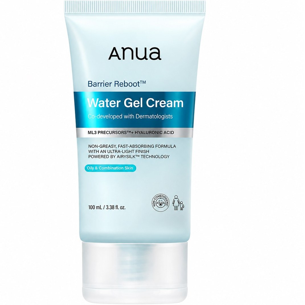 کرم ژل آبی آنوا مدل Barrier Reboot Water Gel Cream حجم 100 میلی‌لیتر مناسب پوست‌های چرب و مختلط با فناوری Airysilk ‌