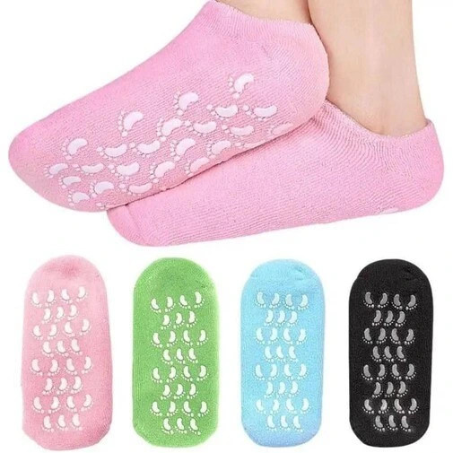 جوراب سیلیکونی ضد ترک پا spa gel socks فری سایز